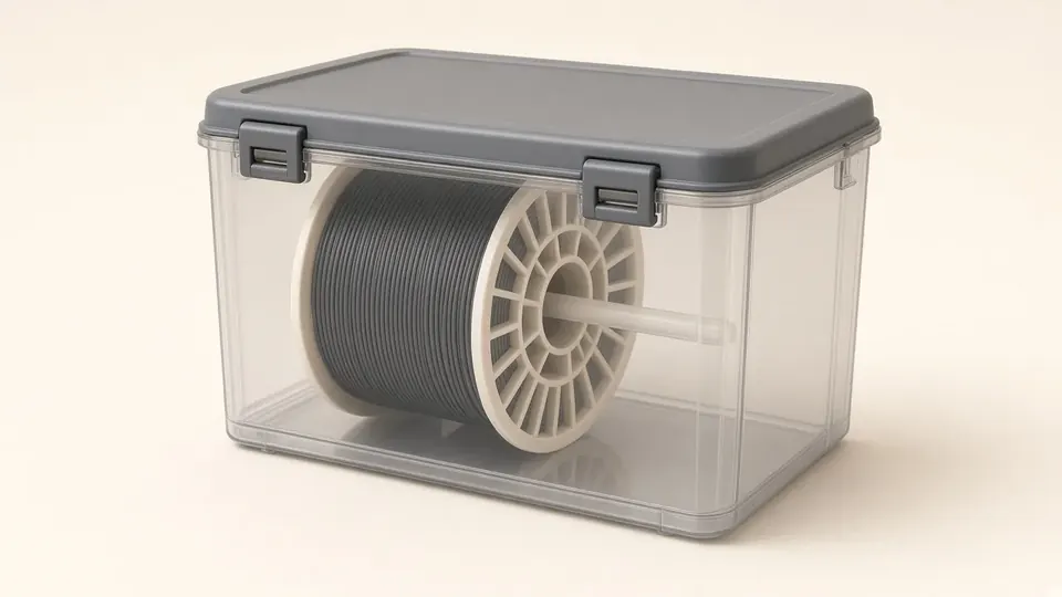 Filament dryer box with spool inside